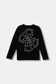 Guess longsleeve bawełniany dziecięcy nadruk czarny L5BI38.KBZV1.9BYA