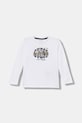 Guess longsleeve bawełniany dziecięcy nadruk biały N5BI01.I3Z14.9BYA