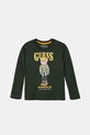 Дитячий бавовняний лонгслів Guess бавовна зелений N5BI04.I3Z14.9BYA