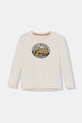 Guess longsleeve bawełniany dziecięcy nadruk beżowy N5BI11.I3Z14.9BYA