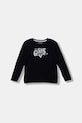 Guess longsleeve bawełniany dziecięcy nadruk granatowy N5BI18.I3Z14.9BYA