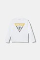 Guess longsleeve din bumbac pentru copii imprimeu alb N5BI21.I3Z14.9BYA
