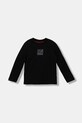 HUGO longsleeve bawełniany dziecięcy aplikacja czarny G00437.102.108
