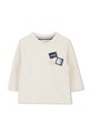 BOSS longsleeve bawełniany dziecięcy nadruk beżowy J52473.86.94