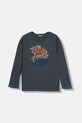 Detská bavlnená košeľa s dlhým rukávom United Colors of Benetton bavlna čierna 3PCMC10QL.G.seasonal