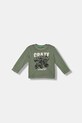 United Colors of Benetton longsleeve bawełniany dziecięcy nadruk zielony 3PCMG10K6.P.seasonal