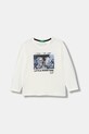 United Colors of Benetton longsleeve bawełniany dziecięcy nadruk biały 3TAMG10KM.P.seasonal
