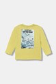 United Colors of Benetton longsleeve bawełniany dziecięcy nadruk zielony 3TAMG10KM.P.seasonal