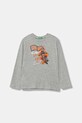 United Colors of Benetton longsleeve bawełniany dziecięcy nadruk szary 35RYC10QQ.G.seasonal