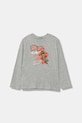 Dětské bavlněné tričko s dlouhým rukávem United Colors of Benetton kulatý šedá 35RYC10QQ.G.seasonal