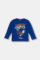 Dětské bavlněné tričko s dlouhým rukávem United Colors of Benetton kulatý modrá 35RYG10K4.P.seasonal