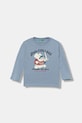 Dětské bavlněné tričko s dlouhým rukávem United Colors of Benetton kulatý modrá 35RYG10K4.P.seasonal