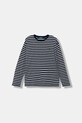 United Colors of Benetton longsleeve bawełniany dziecięcy wzorzyste granatowy 3FNLC10QB.G.seasonal