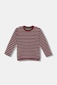 United Colors of Benetton longsleeve bawełniany niemowlęcy wzorzyste bordowy 3FNLG10K9.P.seasonal