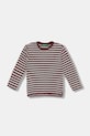 Dětské bavlněné tričko s dlouhým rukávem United Colors of Benetton kulatý burgundské 3FNLG10K9.P.seasonal