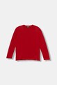 Otroška bombažna majica z dolgimi rokavi United Colors of Benetton Okrogel rdeča 3I1XC10DB.G.Season.9BYA
