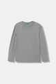 United Colors of Benetton longsleeve bawełniany dziecięcy okrągły szary 3I1XC10DB.G.Reprop.9BYA