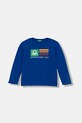 United Colors of Benetton longsleeve bawełniany dziecięcy nadruk niebieski 3I1XC10JN.G.reproposed