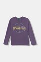 United Colors of Benetton longsleeve bawełniany dziecięcy nadruk fioletowy 3I1XC10Q3.G.seasonal