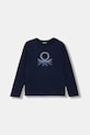 Παιδικό βαμβακερό μακρυμάνικο United Colors of Benetton στάμπα σκούρο μπλε 3I1XC10Q3.G.seasonal
