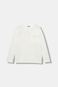 United Colors of Benetton longsleeve bawełniany dziecięcy nadruk biały 3I1XC10QS.G.seasonal