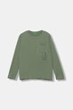 Dětské bavlněné tričko s dlouhým rukávem United Colors of Benetton kulatý zelená 3I1XC10QS.G.seasonal