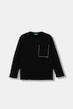 United Colors of Benetton longsleeve din bumbac pentru copii print negru 3I1XC10QS.G.seasonal