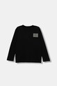 Dětské bavlněné tričko s dlouhým rukávem United Colors of Benetton 3I1XC10QS.G.seasonal černá AW25