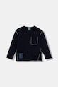 Dječja pamučna majica dugih rukava United Colors of Benetton 3I1XG10KR.P.seasonal mornarsko plava AW25