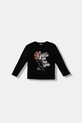 United Colors of Benetton longsleeve din bumbac pentru copii print negru 3I1XC10QR.G.seasonal