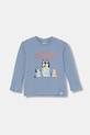 United Colors of Benetton longsleeve bawełniany dziecięcy nadruk niebieski 3I1XG10KH.P.seasonal