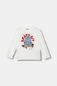 United Colors of Benetton longsleeve din bumbac pentru copii imprimeu alb 3I1XG10KQ.P.seasonal