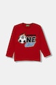 United Colors of Benetton longsleeve bawełniany dziecięcy nadruk czerwony 3I1XG10KQ.P.seasonal