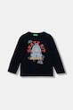 Detská bavlnená košeľa s dlhým rukávom United Colors of Benetton nášivka tmavomodrá 3I1XG10KQ.P.seasonal