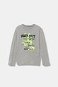 United Colors of Benetton longsleeve bawełniany dziecięcy nadruk szary 3JERC10QO.G.seasonal