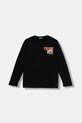 United Colors of Benetton longsleeve bawełniany dziecięcy nadruk czarny 3JERC10QO.G.seasonal