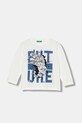 United Colors of Benetton longsleeve bawełniany dziecięcy nadruk biały 3JERG10K5.P.seasonal