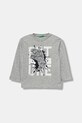 United Colors of Benetton longsleeve bawełniany dziecięcy nadruk szary 3JERG10K5.P.seasonal