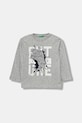 United Colors of Benetton longsleeve din bumbac pentru copii print gri 3JERG10K5.P.seasonal