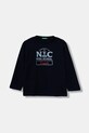 United Colors of Benetton longsleeve bawełniany dziecięcy nadruk granatowy 3JERG10K5.P.seasonal
