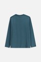 Coccodrillo longsleeve bawełniany dziecięcy ZC5143101VBA turkusowy AW25