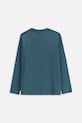 Coccodrillo longsleeve bawełniany dziecięcy ZC5143101VBA turkusowy AW25