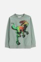 Coccodrillo longsleeve bawełniany dziecięcy nadruk zielony ZC5143102VBA