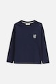 Coccodrillo longsleeve bawełniany dziecięcy nadruk granatowy ZC5143104VBA