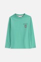 Coccodrillo longsleeve bawełniany dziecięcy nadruk zielony ZC5143104VBA