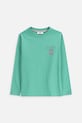 Coccodrillo longsleeve bawełniany dziecięcy nadruk zielony ZC5143104VBA