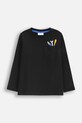 Coccodrillo longsleeve bawełniany dziecięcy nadruk czarny ZC5143102CBK