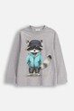 Coccodrillo longsleeve dziecięcy z bawełną nadruk szary ZC5143105VBA