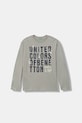 United Colors of Benetton longsleeve bawełniany dziecięcy nadruk szary 3ATNC10QU.G.Seasonal