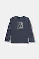 United Colors of Benetton longsleeve bawełniany dziecięcy nadruk granatowy 3ATNC10QU.G.Seasonal